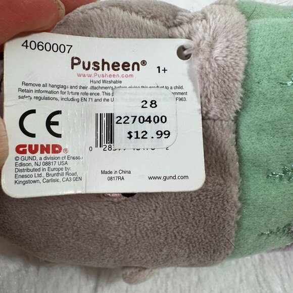 Pusheen Mermaid Plush Stuffed Animal By Gund Cute Cat Toy Purple & Green Scales - Picture 3 of 6